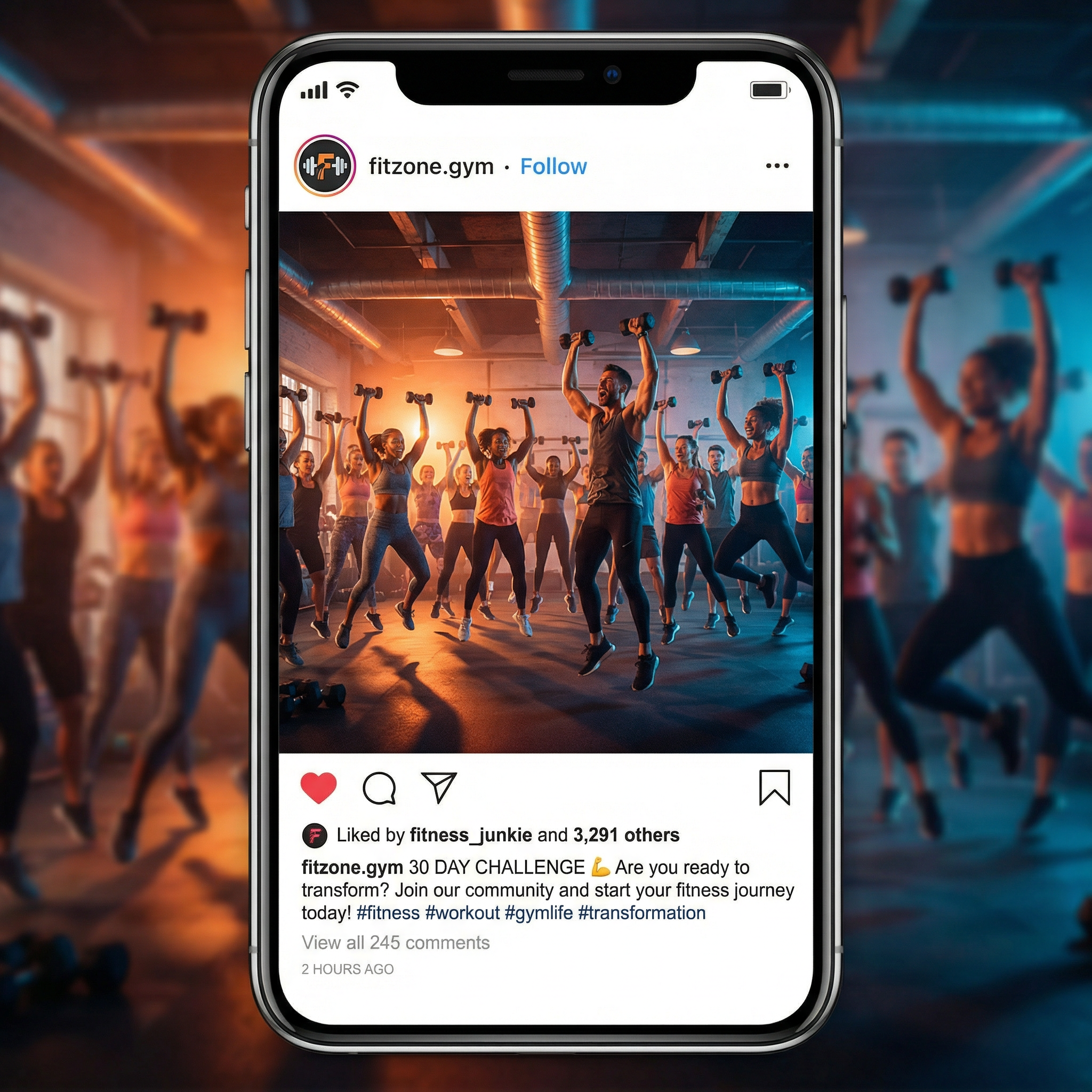 Instagram Post Example for Fitness Studio - Social Media Management